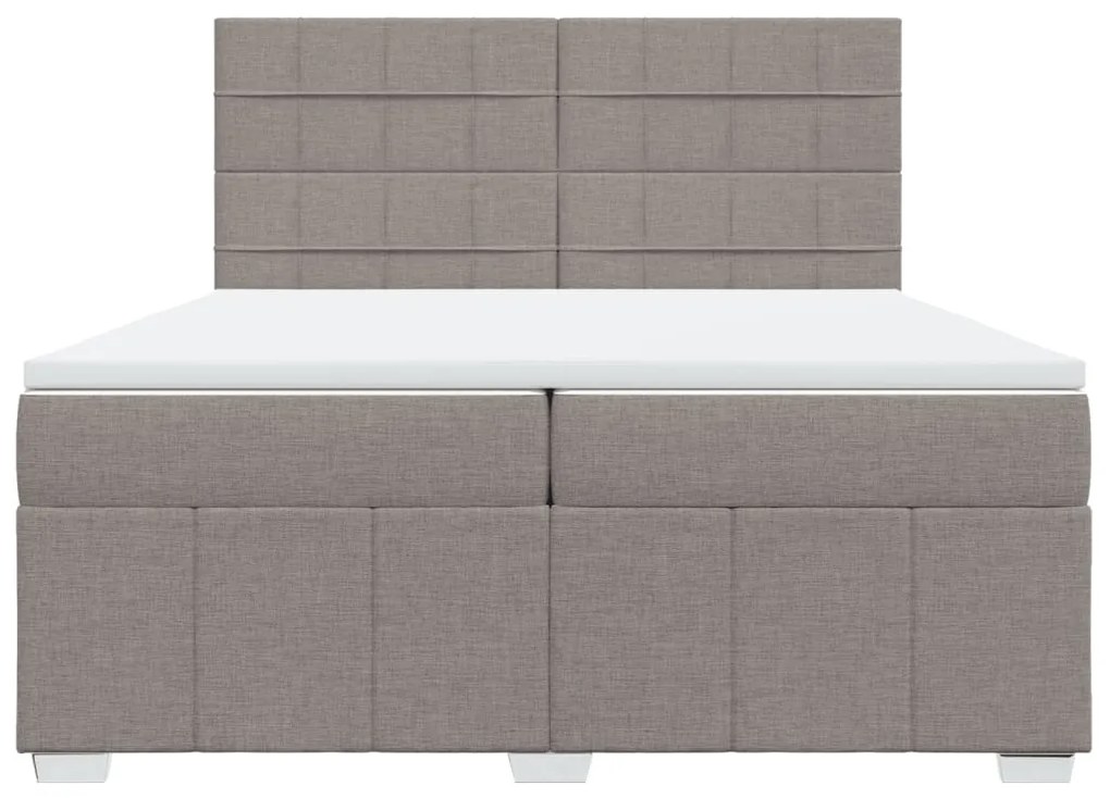 vidaXL Κρεβάτι Boxspring με Στρώμα Taupe 200x200 εκ. Υφασμάτινο