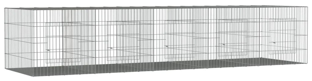 vidaXL Κλουβί Κουνελιών 6 Πάνελ 273x79x54 εκ. από Γαλβανισμένο Σίδερο