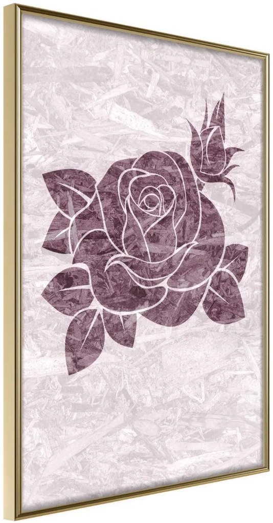 Αφίσα - Monochromatic Rose - 20x30 - Χρυσό - Χωρίς πασπαρτού