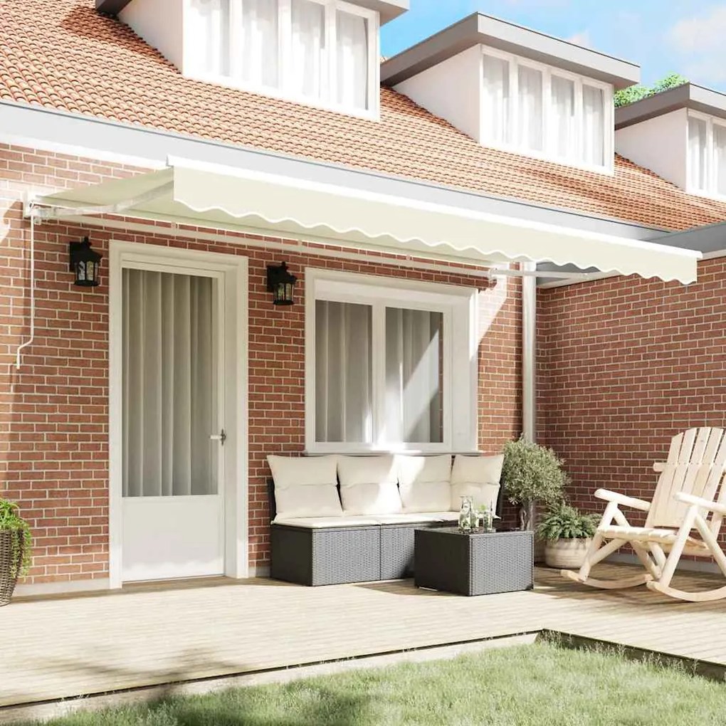 vidaXL Ύφασμα αντικατάστασης τέντας Κρεμ 400 x 200 cm Καραβόπανο