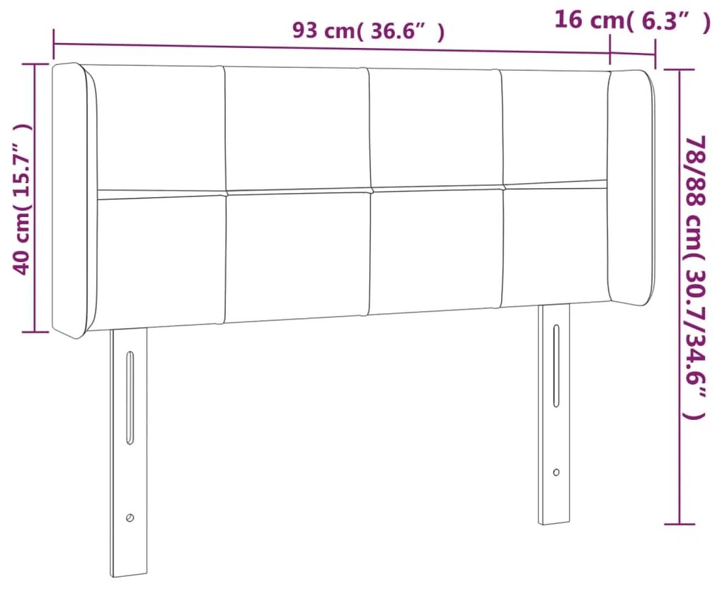 Κεφαλάρι με Πτερύγια Σκούρο Πράσινο 93x16x78/88 εκ. Βελούδινο 3118807