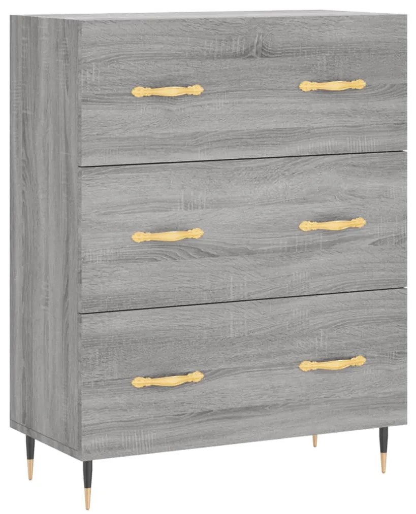 vidaXL Ντουλάπι Γκρι Sonoma 69,5 x 34 x 180 εκ. Επεξεργασμένο Ξύλο