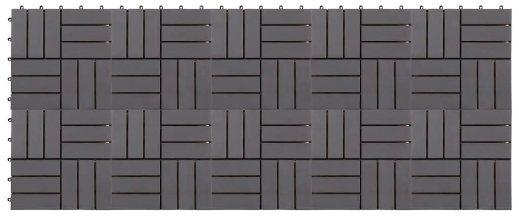 vidaXL Πλακάκια Deck 10 τεμ. Γκρι Πατίνα 30x30 εκ. Μασίφ Ξύλο Ακακίας