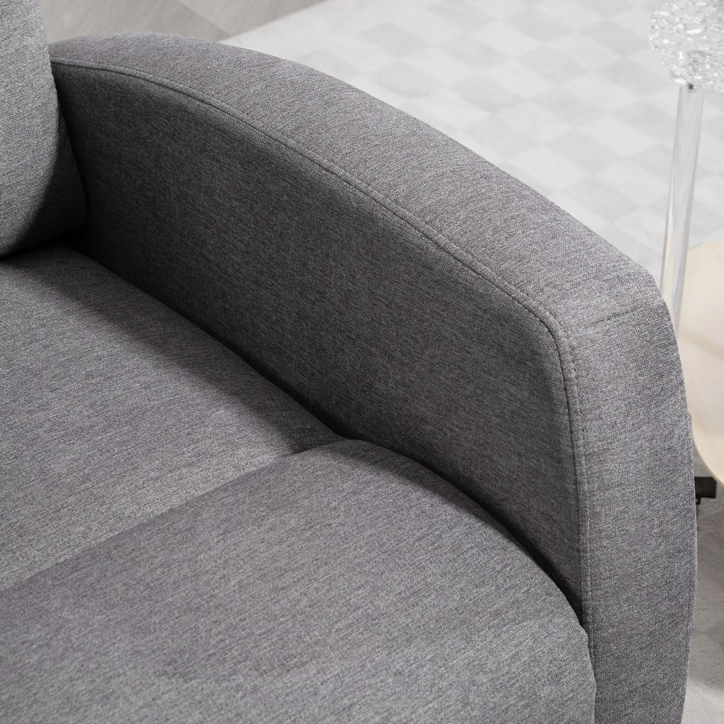 HOMCOM Ρυθμιζόμενη Πολυθρόνα Relax με Υποπόδιο, Μοντέρνα Πολυθρόνα, Σκούρο Γκρι