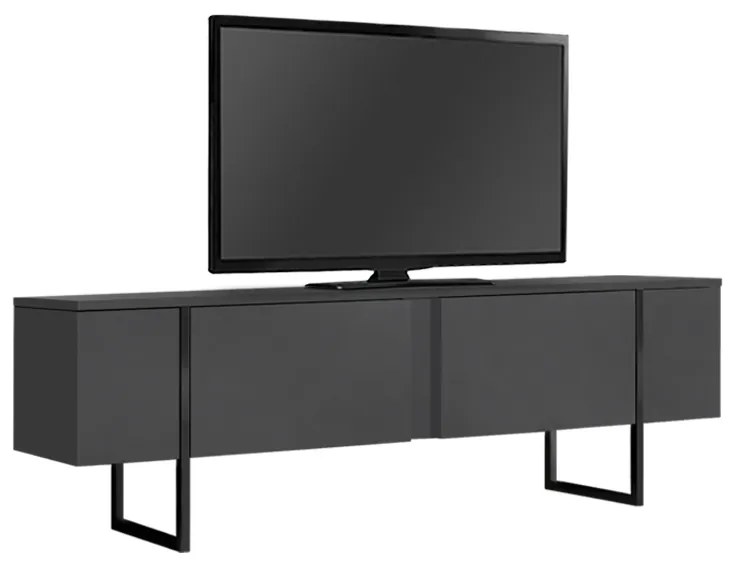 Έπιπλο τηλεόρασης Luxe Megapap χρώμα ανθρακί 180x30x50εκ.-GP052-0117,1