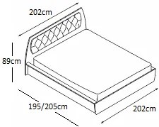 Κρεβάτι ξύλινο με δερμάτινη/ύφασμα TAIS 180x200 DIOMMI 45-245