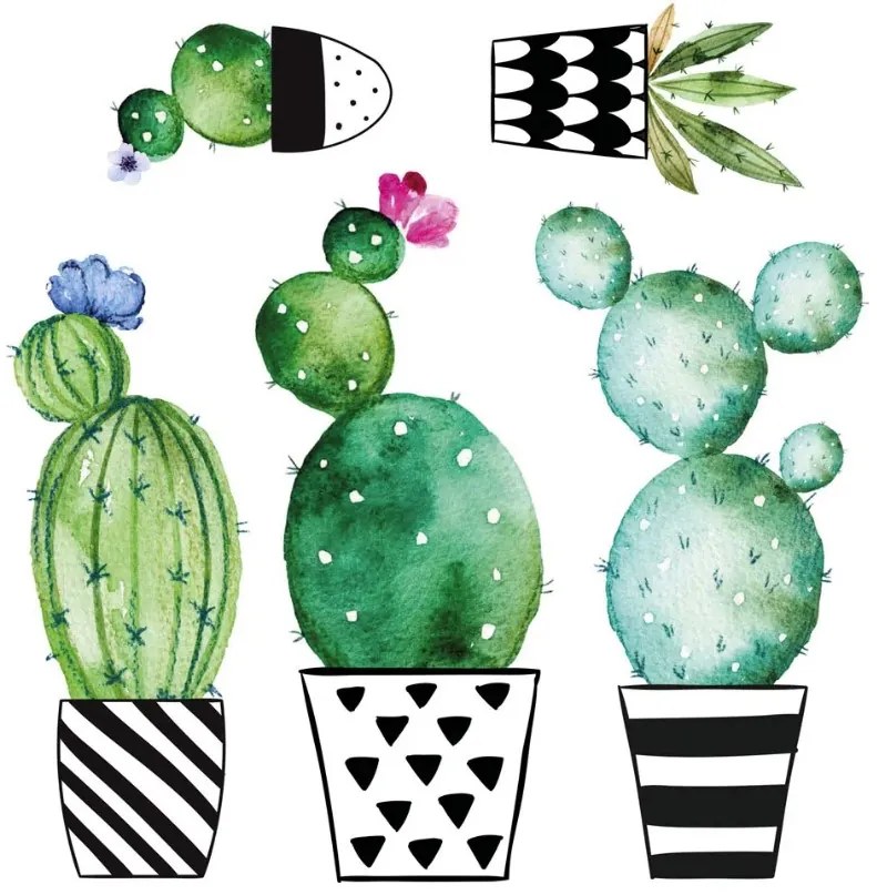 Διακοσμητικά αυτοκόλλητα τοίχου Watercolour Cactus  M