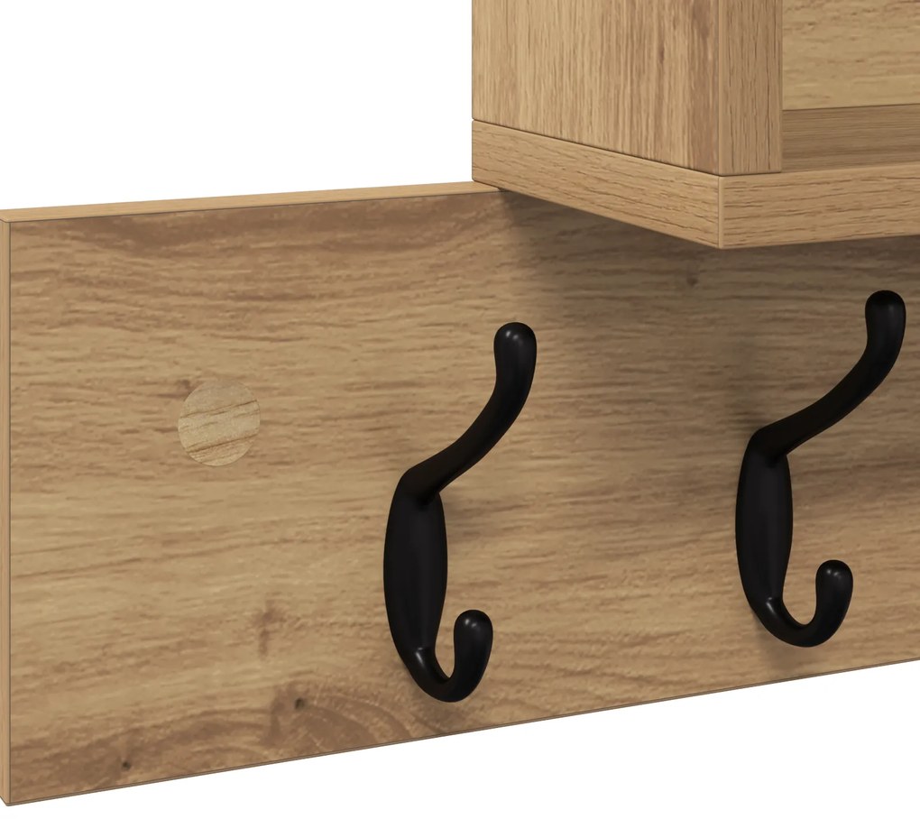 vidaXL Τοίχου Κρεμάστρα με ράφι Artisan Oak 100 x 12 x 43,5 εκ