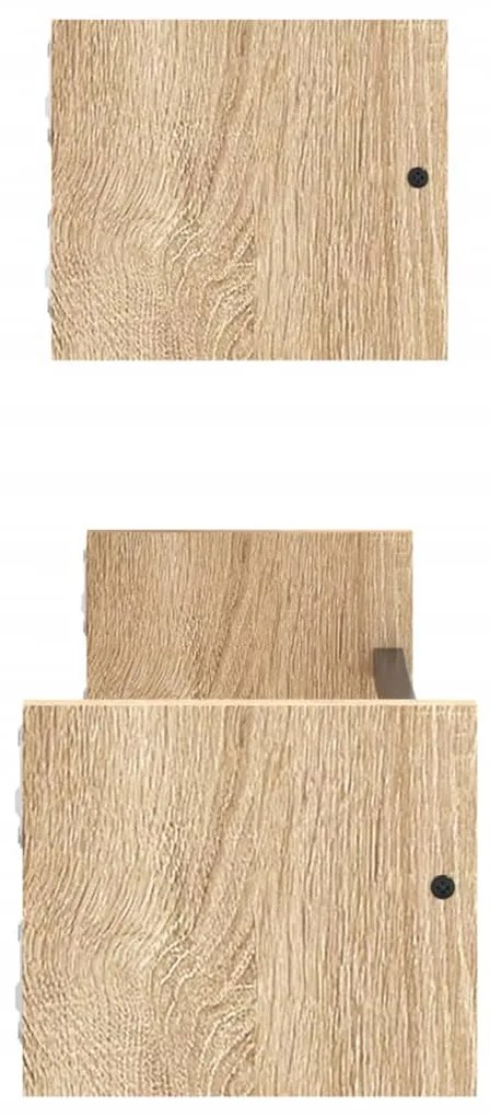 vidaXL Ράφια Τοίχου με Μπάρα 2 τεμ. Sonoma Δρυς 60 x 16 x 14 εκ.
