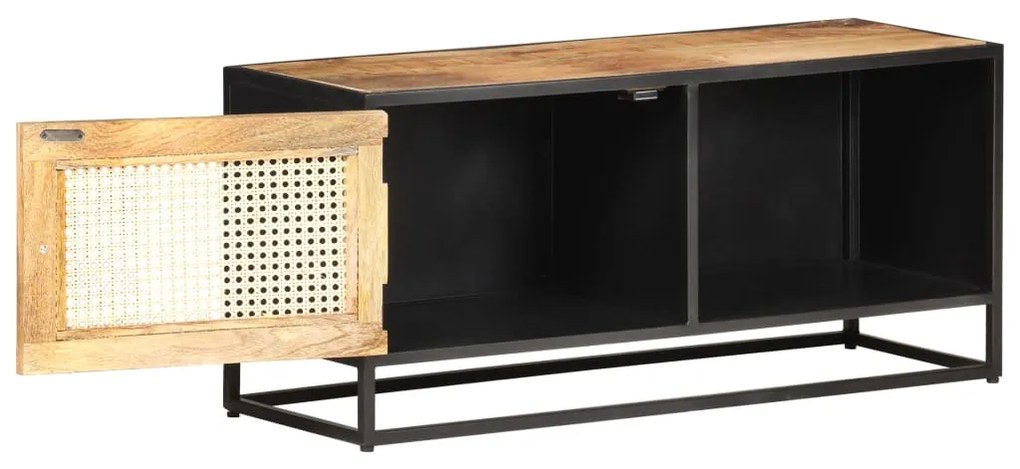 vidaXL Έπιπλο Τηλεόρασης 90x30x40εκ Ακατ. Μάνγκο/Φυσικό Ζαχαροκάλαμο