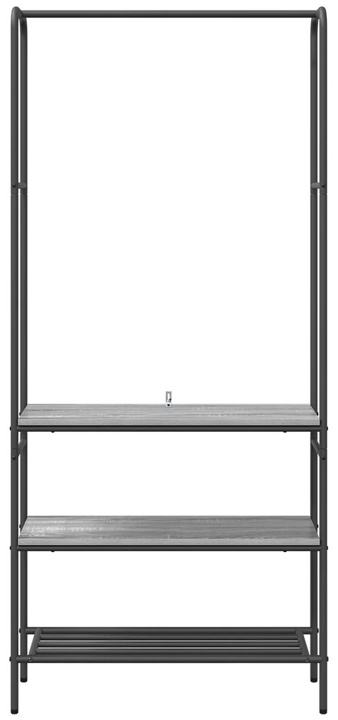 vidaXL Ράφι ρούχων με ράφια Γκρι sonoma 77 x 30 x 171 εκ