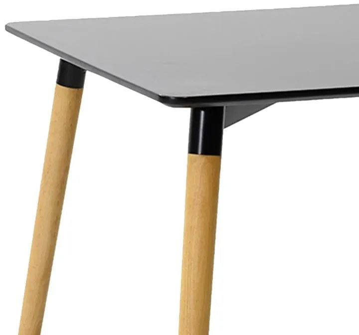 Σετ Τραπεζαρίας Natali - Bella 3 τεμ Mdf σε Μαύρο - Φυσικό 80x80x76cm. 80x80x76 εκ.