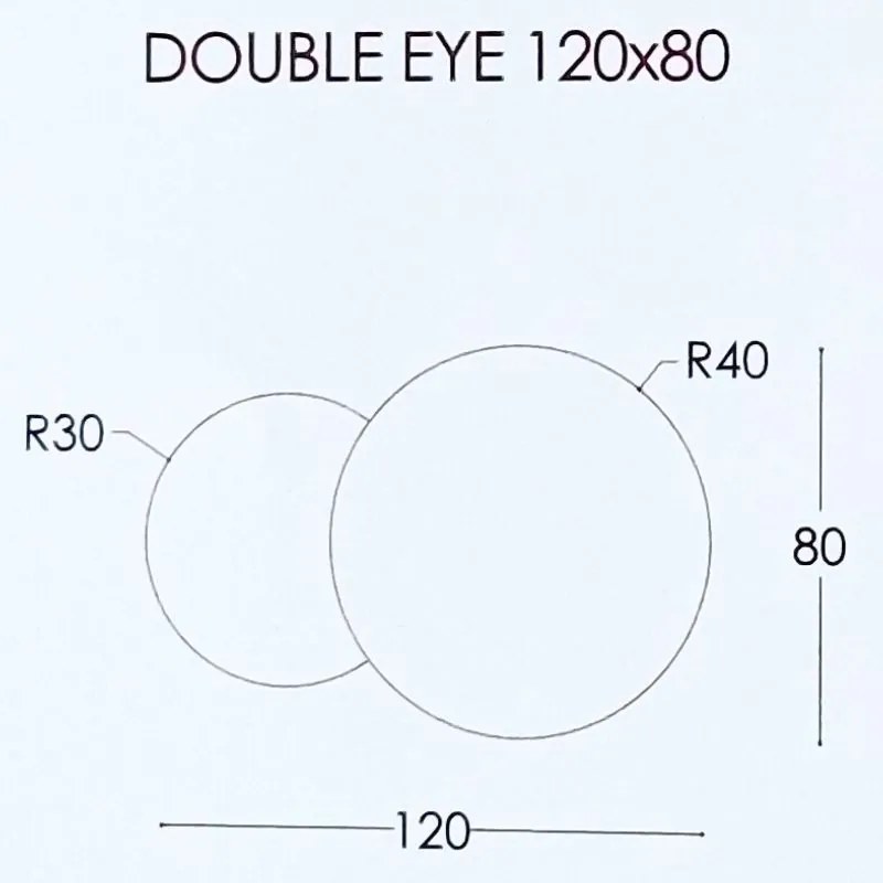 Διπλός Καθρέπτης τοίχου Double Eye Project Mirrors 120x80εκ κρυφός φωτισμός Led Διακόπτης Αφής: Ναι