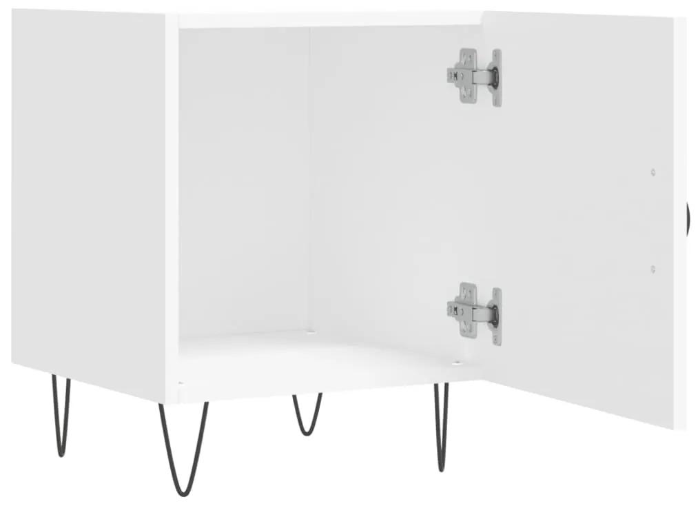 vidaXL Κομοδίνο Λευκό 40 x 40 x 50 εκ. από Επεξεργασμένο Ξύλο