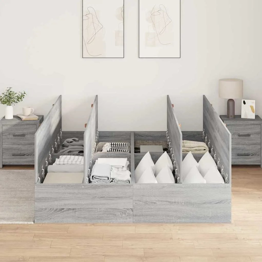 vidaXL Σκελετός Κρεβατιού Γκρι sonoma 200 x 140 x 31.5 εκ.