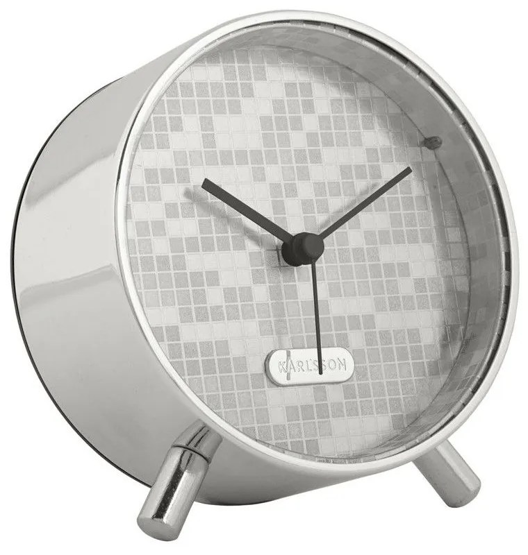 Ρολόι Επιτραπέζιο - Ξυπνητήρι Disco KA6004SI 11x5cm Silver Karlsson Metal