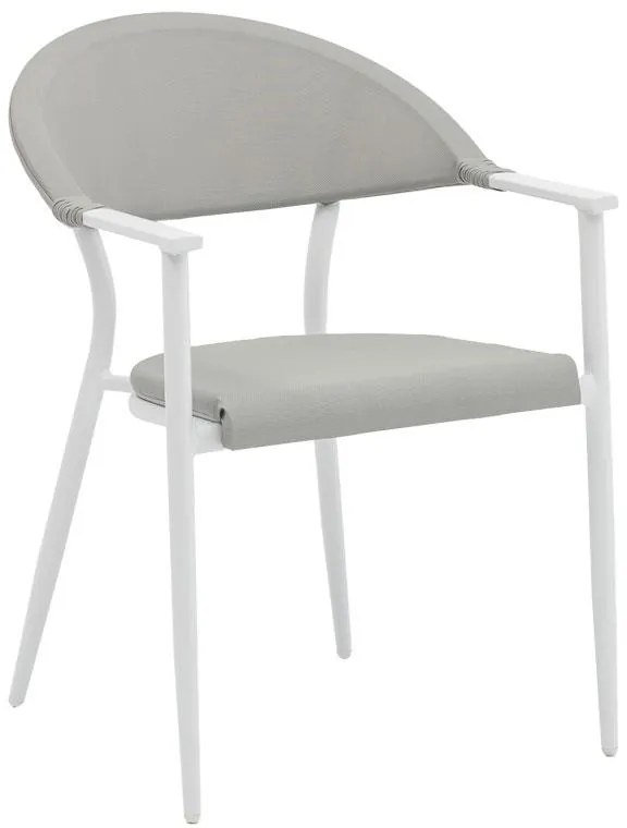 Καρέκλα - Πολυθρόνα Pino αλουμίνιο λευκό-textilene γκρι 56x62x77 εκ.