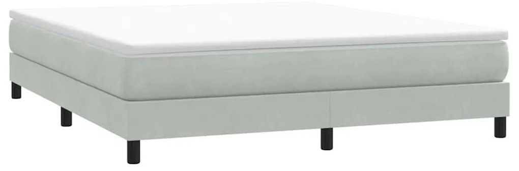 Box Spring κρεβάτι χωρίς στρώμα 180x220 cm Βελούδινο - Γκρι