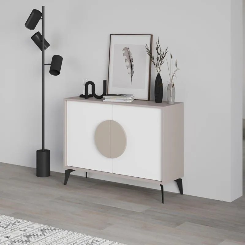 Μπουφές Gora σε Λευκό - Μόκα 110x35.6x82εκ. 110x35.6x82 εκ.