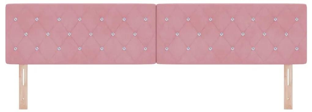 vidaXL Βελούδινο Κεφαλάρι Argyle με κεφαλάρι Ροζ 200 cm Βελούδο