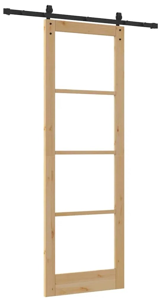 vidaXL Συρόμενη Πόρτα ORKDAL Καφέ 78 x 232 cm Ξύλο και μέταλλο