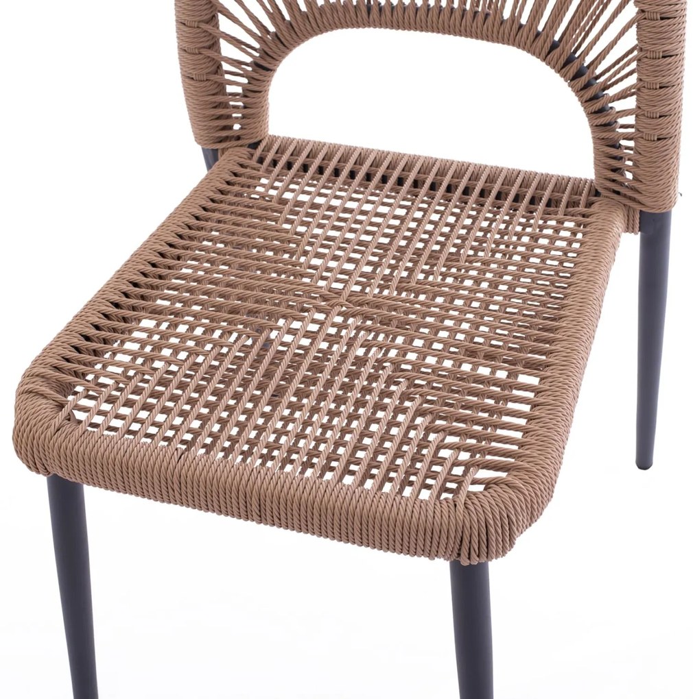 Καρέκλα C5770.02 Αλουμινίου Γκρί με PE Rattan Μπέζ 45x63x82Υ εκ. 46x63x82 εκ.