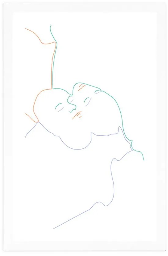 Αφίσα με παρπαστού Χρωματιστές γραμμές ανθρώπων - 20x30 white