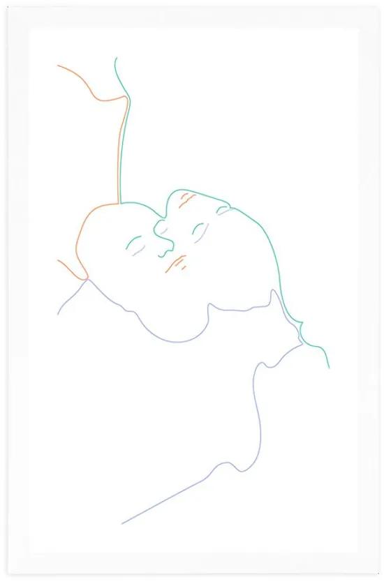Αφίσα με παρπαστού Χρωματιστές γραμμές ανθρώπων - 30x45 white