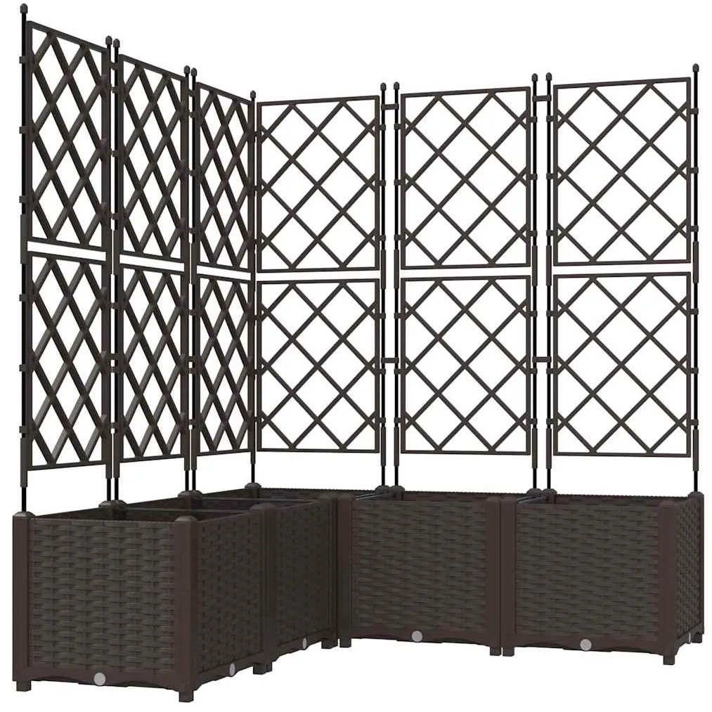 vidaXL Κηποτινάκι με Τρέλα 5 pcs Καφέ 120 x 120 x 143 εκ. PP