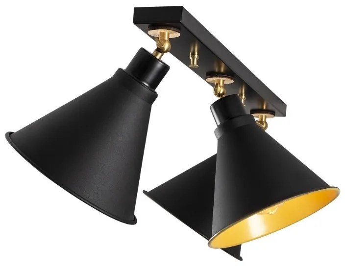 Φωτιστικό οροφής Arden Megapap E27 μεταλλικό τρίφωτο χρώμα μαύρο 72x20x26εκ.