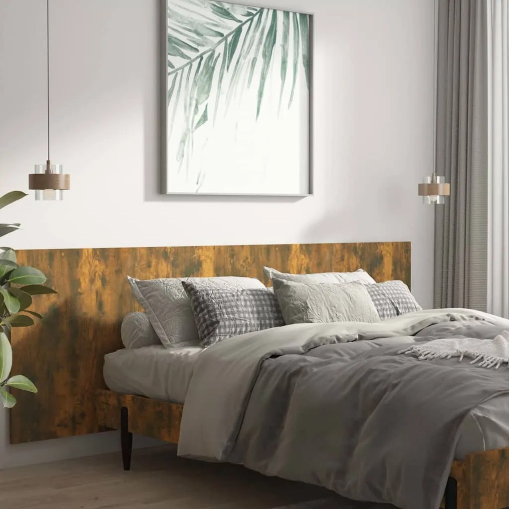 vidaXL Κεφαλάρι Τοίχου Καπνιστή Δρυς 240x1,5x80 εκ. Επεξεργασμένο Ξύλο