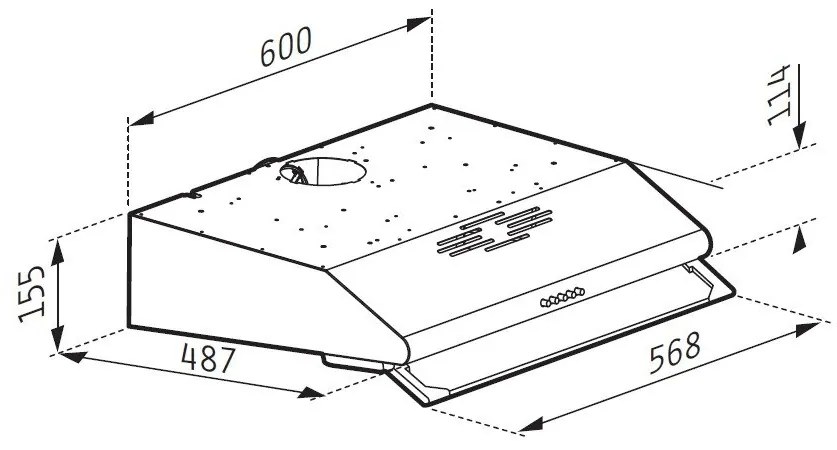 Απορροφητήρας Pyramis απλός essential-Leuko-Μήκος: 70 εκ.