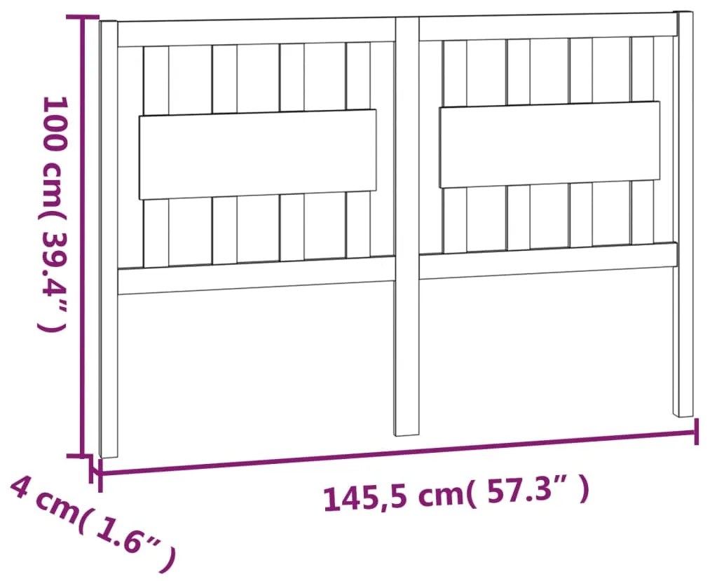 vidaXL Κεφαλάρι Κρεβατιού Μελί 145,5x4x100 εκ. από Μασίφ Ξύλο Πεύκου