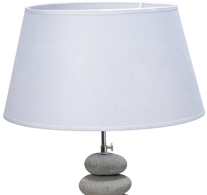 Table Lamp S Line Από Πέτρα Με Λευκό Καπέλο S1167-G091