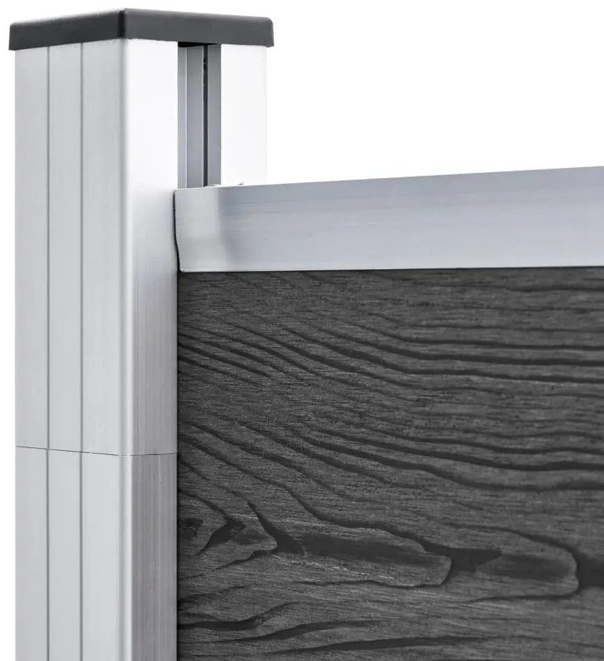 vidaXL Σετ Πάνελ Περίφραξης Μαύρο 872 x 186 εκ. από WPC