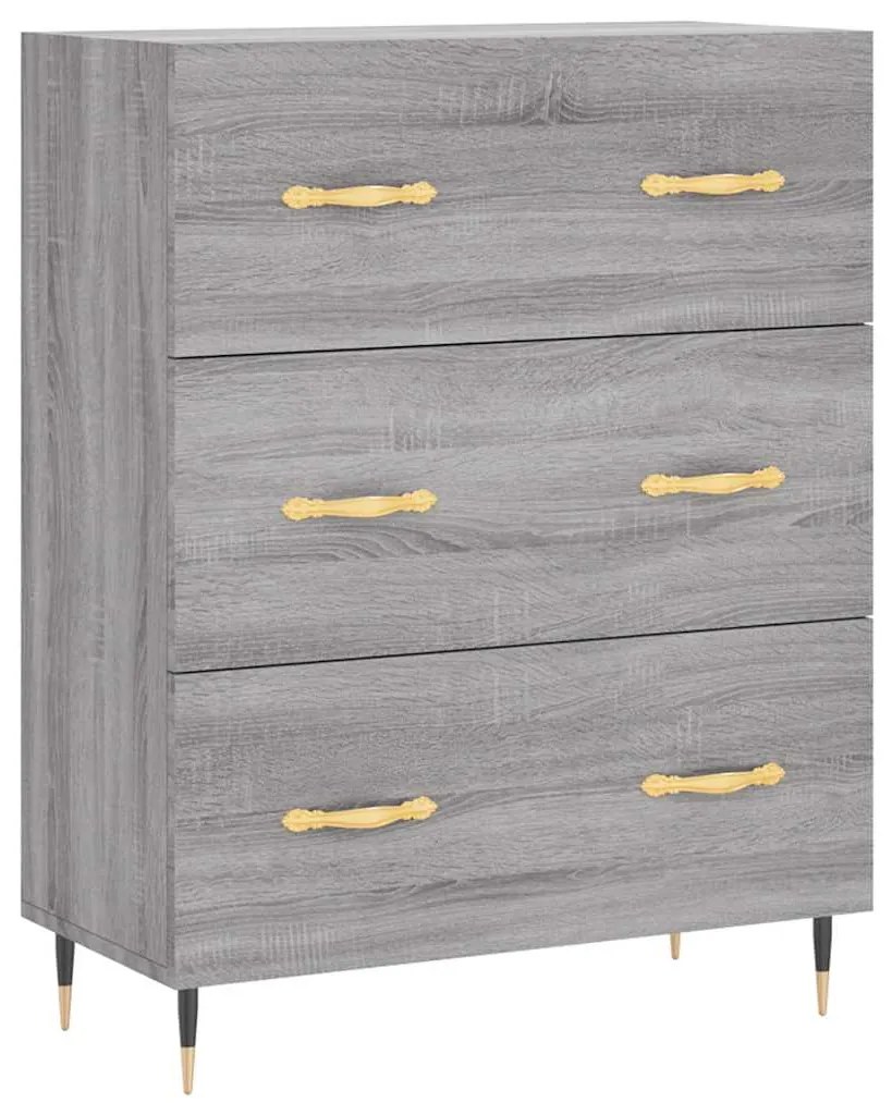 vidaXL Ντουλάπι Γκρι Sonoma 69,5 x 34 x 180 εκ. Επεξεργασμένο Ξύλο