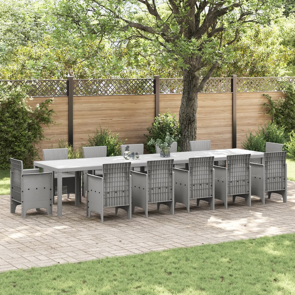 vidaXL Τραπέζι Κήπου Ανοιχτό γκρι 400 x 100 x 73 εκ. συνθετικό ρατάν