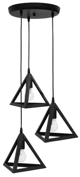 Κρεμαστό Φωτιστικό Οροφής 3xE27 Πλαστικό Giza Heronia Lighting-35-0095-Μαύρο 35-0095