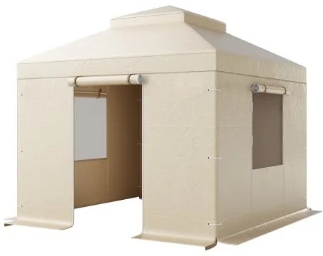 VEVOR Winter Gazebo Cover Fits 3.05 x 3.05 m Hardtop Gazebos, All-Weather Double-Tiered Gazebo Cover with Sidewalls & Windows, High-Density PE Enclosed Storage Shelter Covers, Gazebos not Included