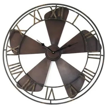 JΚ Home Décor - Ρολόι Τοίχου Ανεμιστήρας Μεταλλικός 66cm