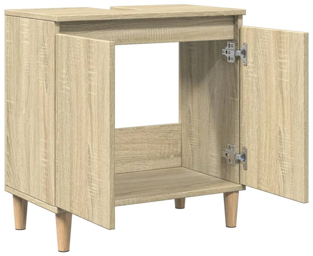 vidaXL Ντουλάπι Νιπτήρα Sonoma Δρυς 58x33x60 εκ. Επεξεργασμένο Ξύλο