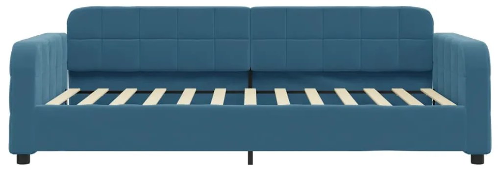 vidaXL Καναπές Κρεβάτι Συρόμενος Μπλε 90x200 εκ. Βελούδινος &amp; Συρτάρια