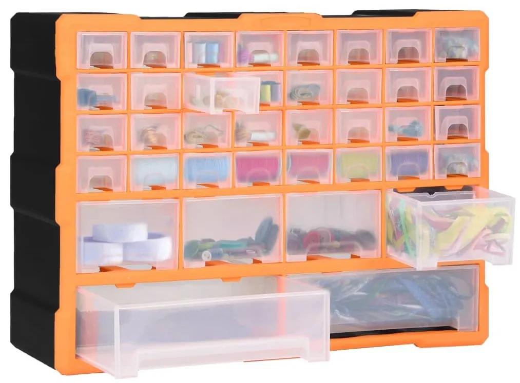 Κουτί Αποθήκευσης/Οργάνωσης με 40 Συρτάρια 52 x 16 x 37,5 εκ. - Πορτοκαλί