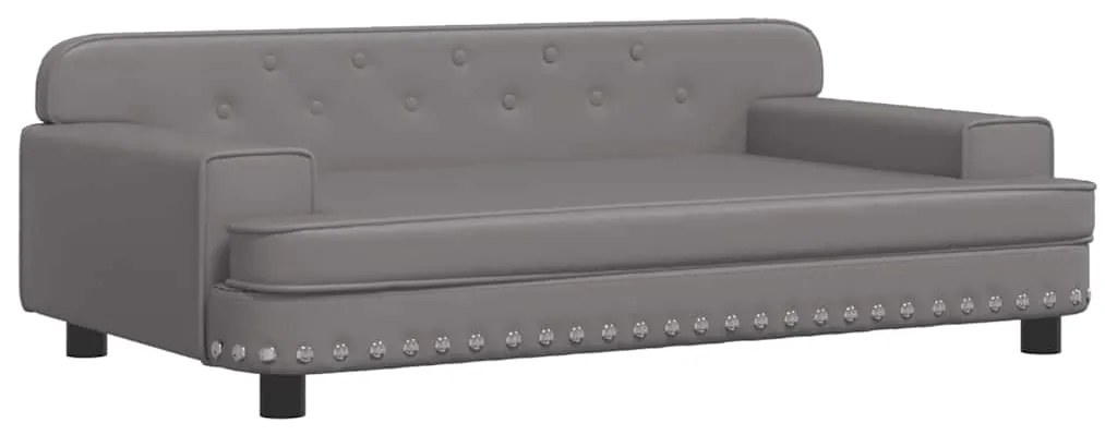 vidaXL Κρεβάτι Σκύλου Γκρι 90 x 53 x 30 εκ. από Συνθετικό Δέρμα