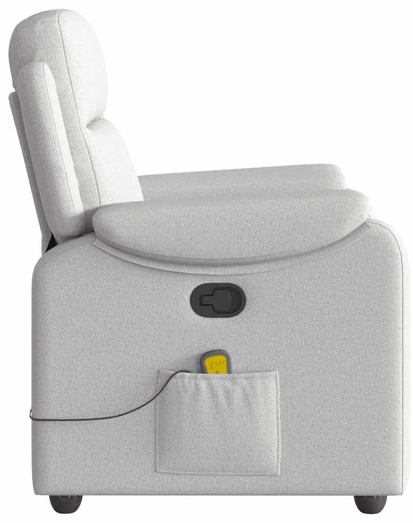 vidaXL καρέκλα ανάκλισης μασάζ Cloud Grey Fabric