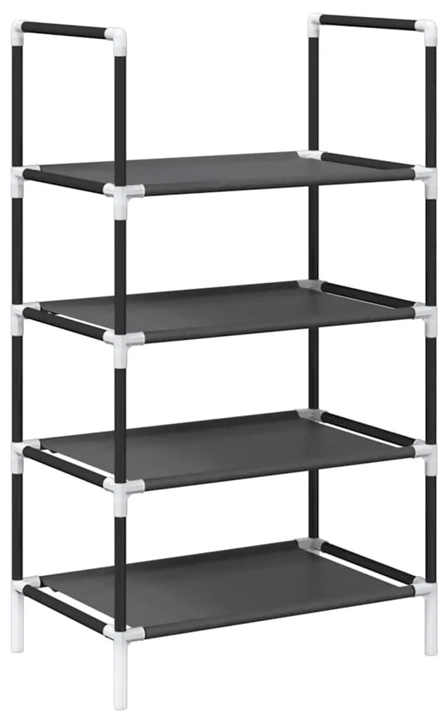 Ράφι παπουτσιών 4 επιπέδων μαύρο 44x28x77 cm μη υφασμένο ύφασμα - Μαύρο