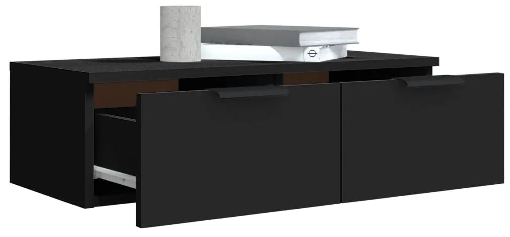 vidaXL Ντουλάπι Τοίχου Μαύρο 68 x 30 x 20 εκ. από Επεξεργασμένο Ξύλο