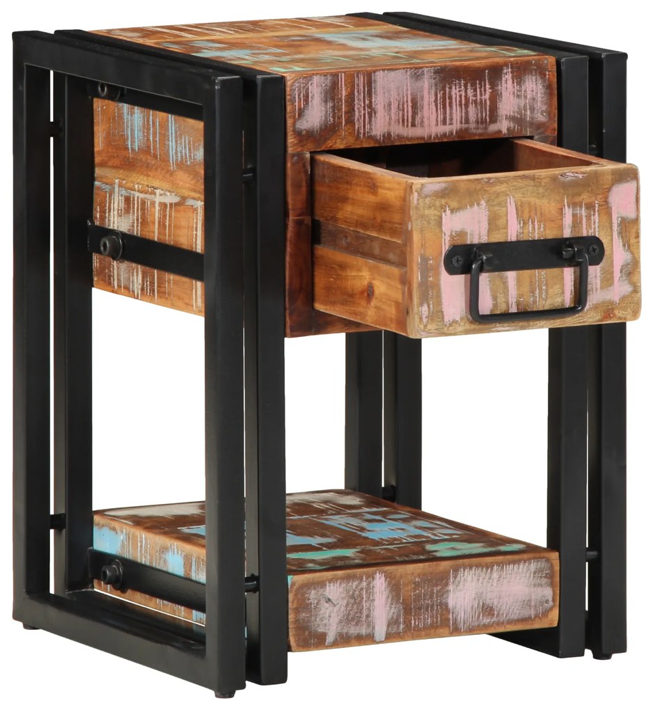 vidaXL Νυχτερινό Τραπέζι 40x40x40 εκ. Από Μασίφ Ανακυκλωμένο Ξύλο
