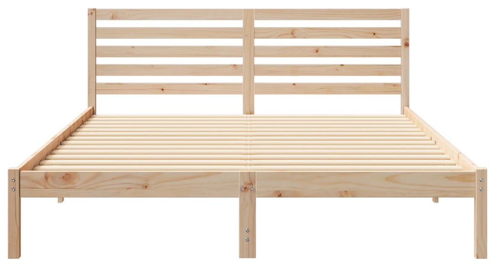 vidaXL Σκελετός Κρεβατιού Καφέ 160 x 220 cm Συμπαγές ξύλο πεύκου