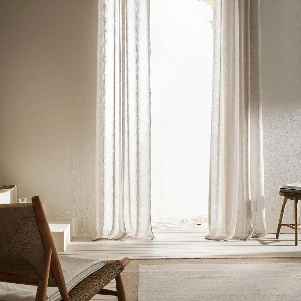 ΚΟΥΡΤΙΝΑ ΜΕ ΤΡΟΥΚΣ 140x280cm GOFIS HOME - COMBE WILLOW BEIGE 502